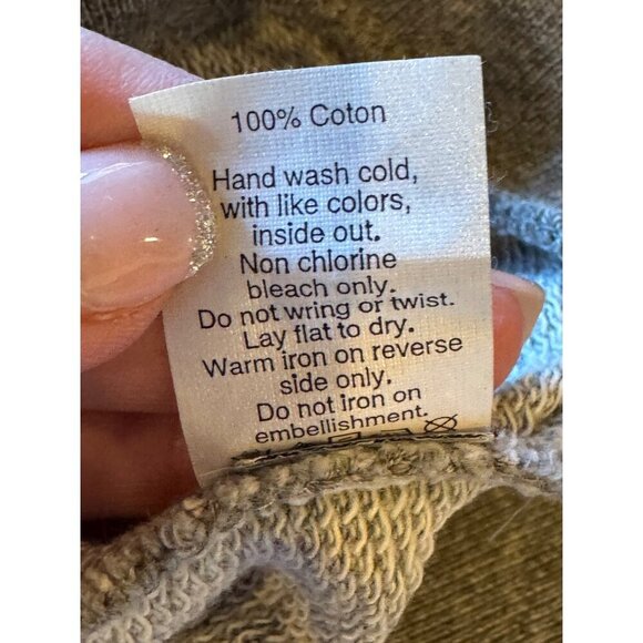 J Crew Sweatshirt Women Small Gray Cotton‎ Rhinestone Embellished Top Preppy - Picture 9 of 9